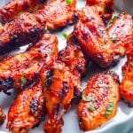 A close up of the finished Harissa Wings.