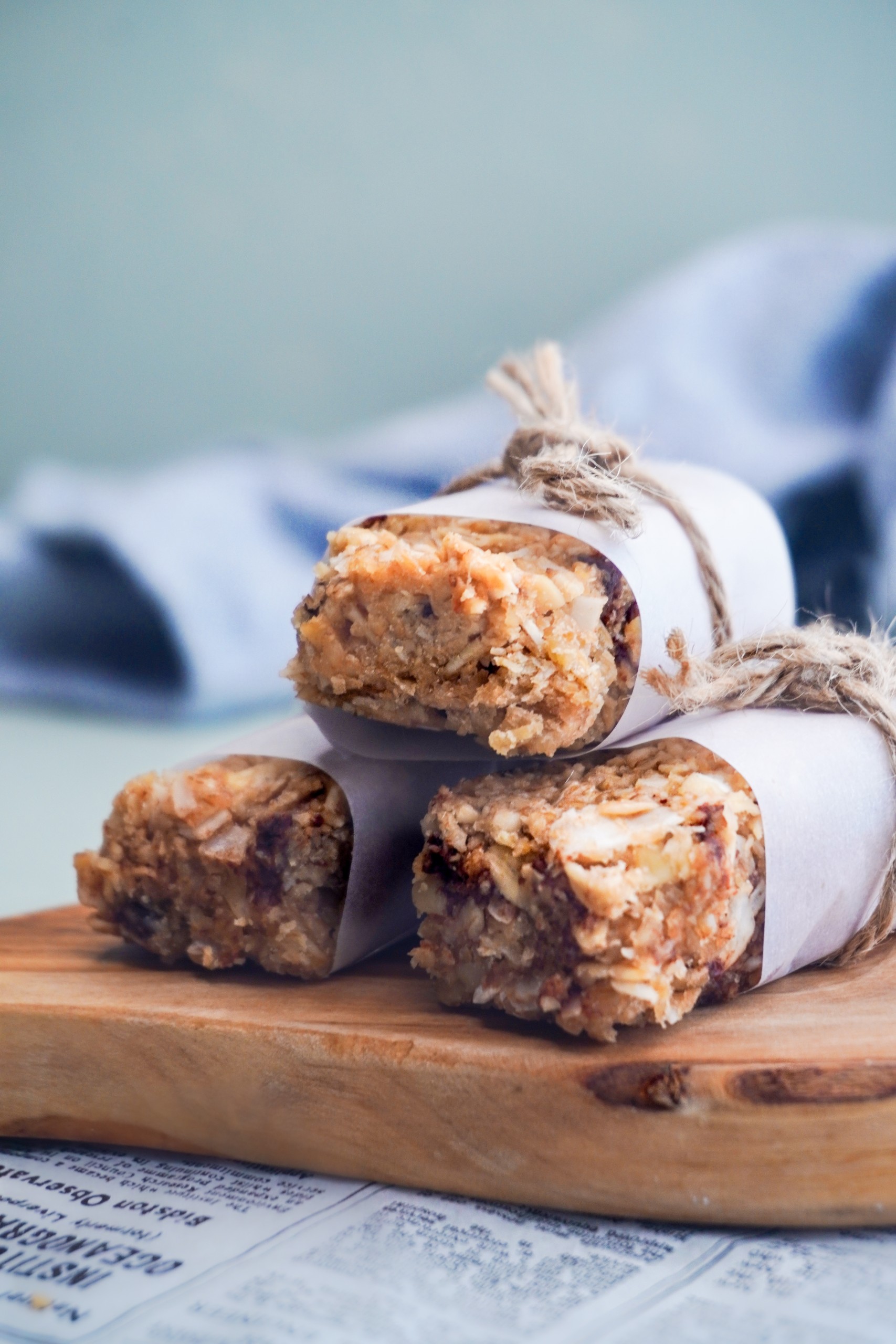 Soft Coconut Cashew Granola Bars with chocolate chips