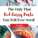 vegan red curry paste recipe made in a food processor