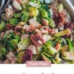 healthy brussel sprouts recipe with crispy bits of turkey