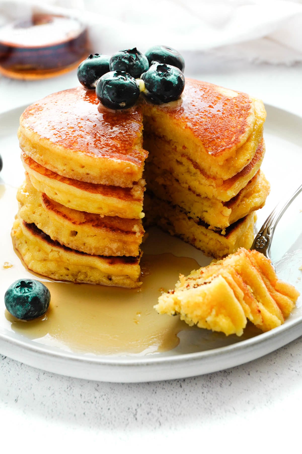 almond flour pancakes with blueberries