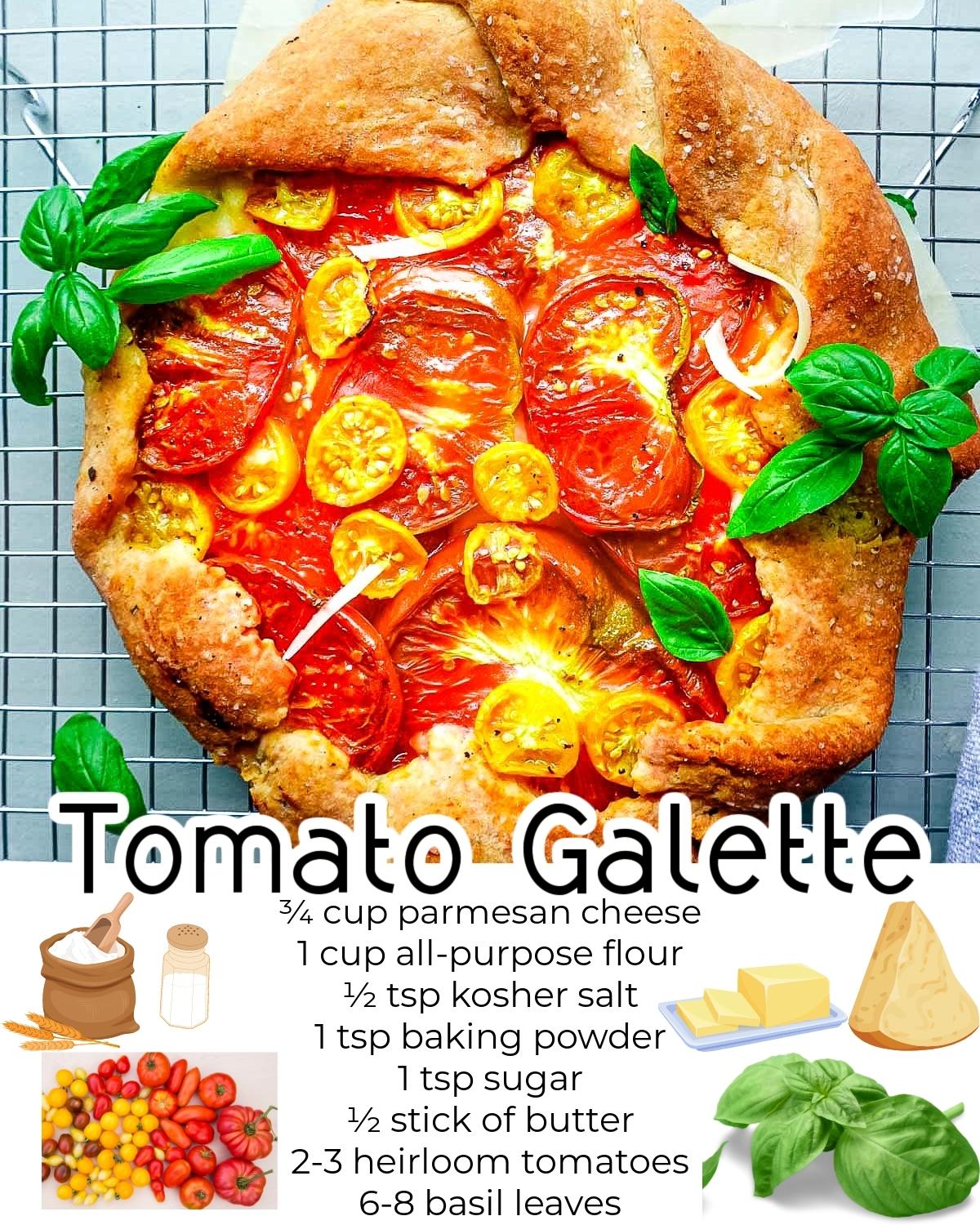 All of the ingredients needed to make Tomato Galette.